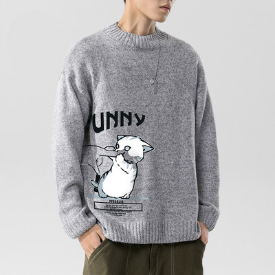 Férfi pulóver színes nyomtatással - különböző modellek