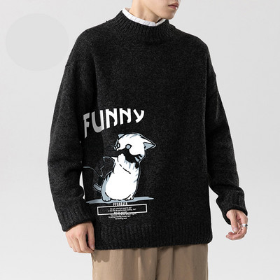 Férfi pulóver színes nyomtatással - különböző modellek