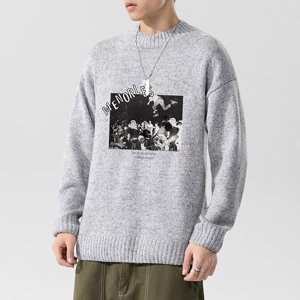 Férfi pulóver színes nyomtatással - különböző modellek