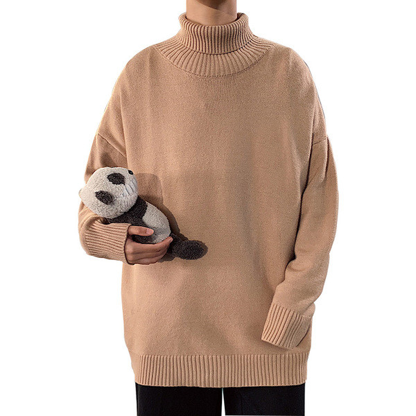 Széles férfi pulóver magas gallérral