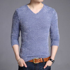 Új modell férfi plüss pulóver V-nyakkal