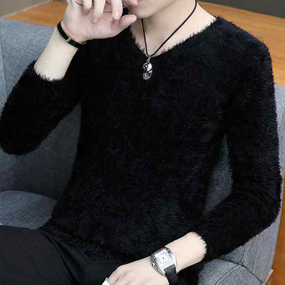 Új modell férfi plüss pulóver V-nyakkal