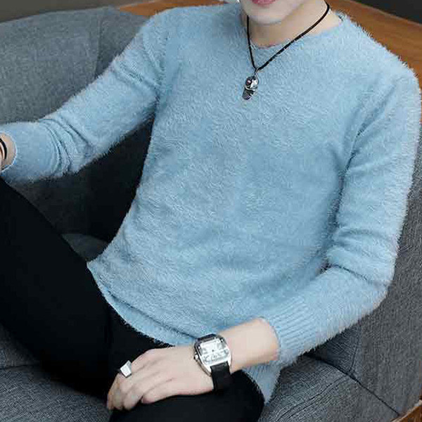 Új modell férfi plüss pulóver V-nyakkal