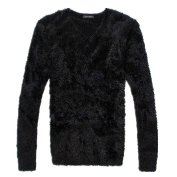 Új modell férfi plüss pulóver V-nyakkal