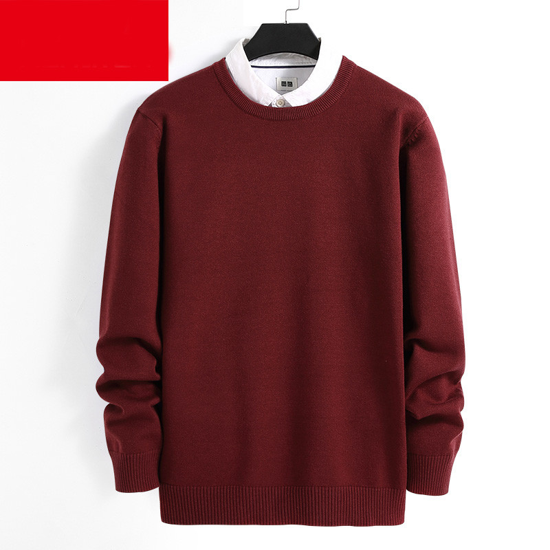 Winter men`s sweater with oval neckline in several models