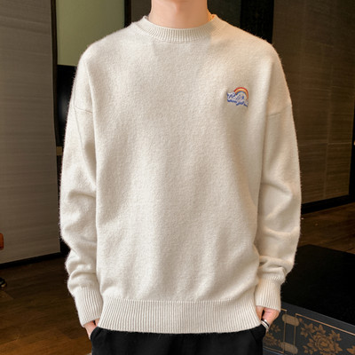 Muški casual džemper s ovalnim izrezom i vezom - više modela