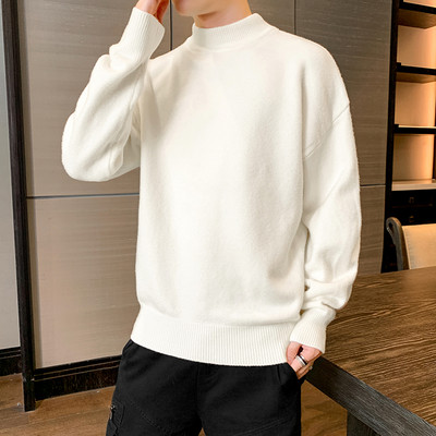 Muški casual džemper s ovalnim izrezom i vezom - više modela