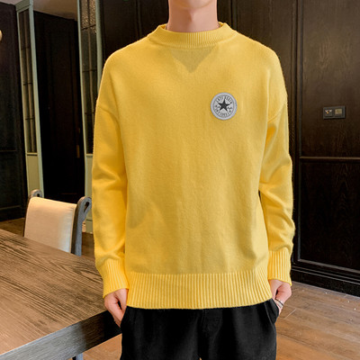 Muški casual džemper s ovalnim izrezom i vezom - više modela