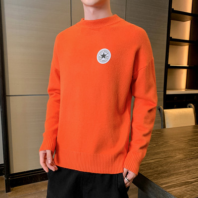 Muški casual džemper s ovalnim izrezom i vezom - više modela