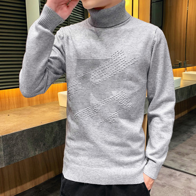 Muški casual džemper s ovalnim izrezom i vezom - više modela