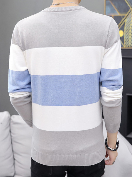 Férfi pulóver ovális nyakkivágással és hosszú ujjú - több modell