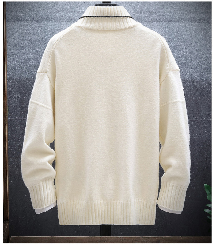 Ανδρικό ζεστό χειμερινό πουλόβερ με γιακά 