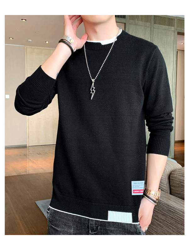 Vékony kötött férfi pulóver