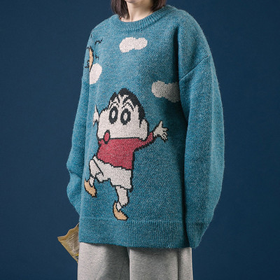 Széles modell férfi téli pulóver - kötött