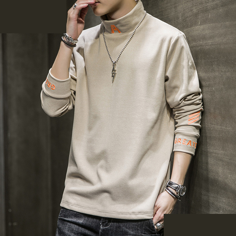 Őszi-téli férfi pulóver hímzett felirattal