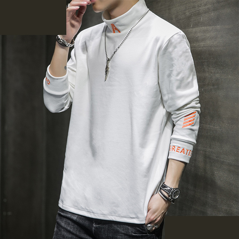 Őszi-téli férfi pulóver hímzett felirattal