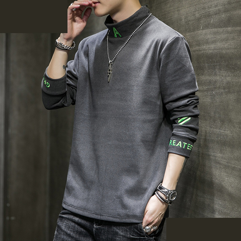 Őszi-téli férfi pulóver hímzett felirattal