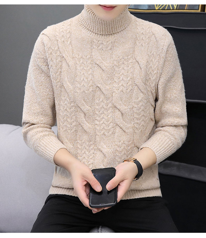 Vastag téli pulóver dombornyomott kötéssel