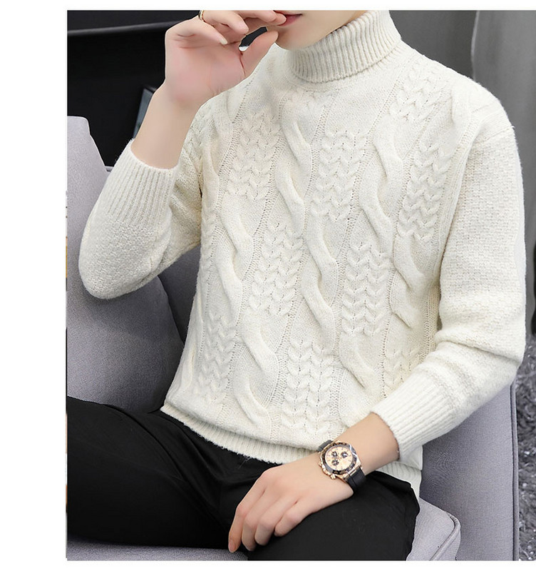 Vastag téli pulóver dombornyomott kötéssel