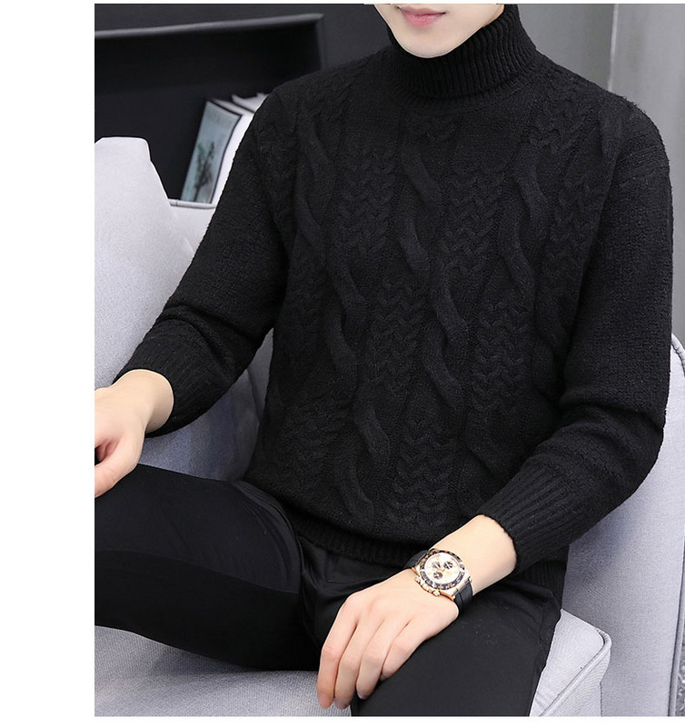 Vastag téli pulóver dombornyomott kötéssel