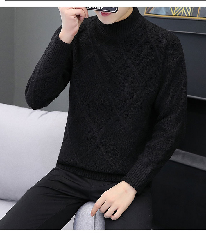 Vastag férfi pulóver dombornyomott kötéssel