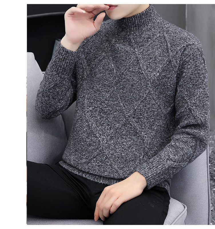 Vastag férfi pulóver dombornyomott kötéssel