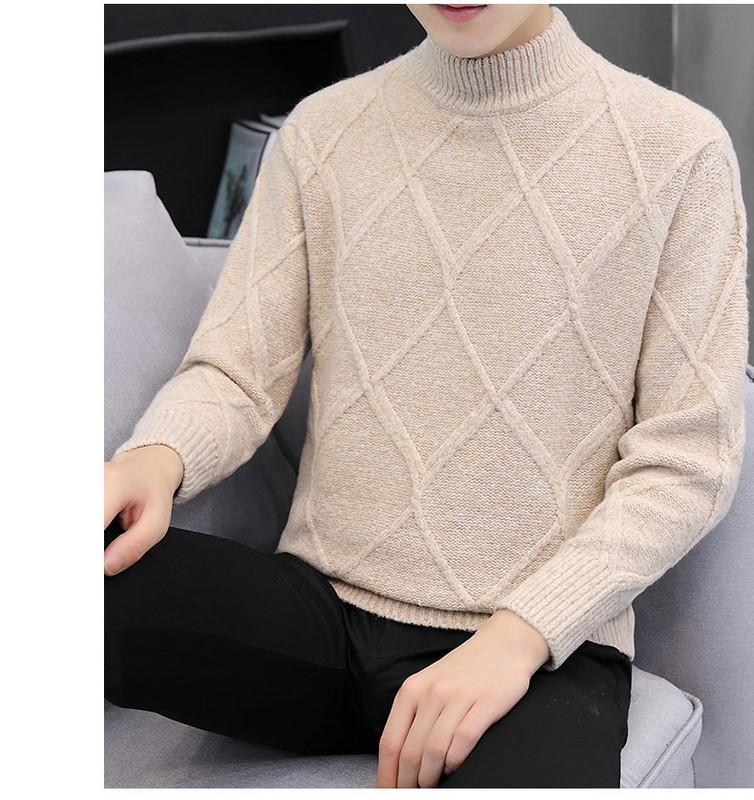 Vastag férfi pulóver dombornyomott kötéssel