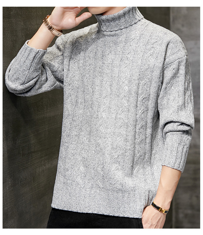 Őszi-téli vastag pulóver pólógallérral