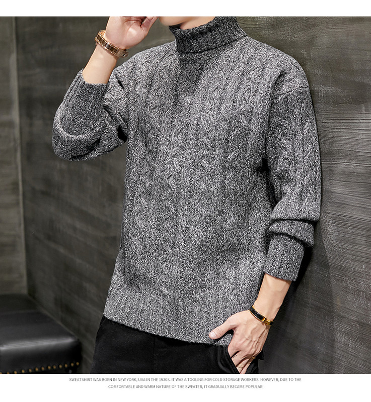 Őszi-téli vastag pulóver pólógallérral