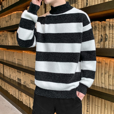 Vastag férfi téli pulóver polo gallérral - többféle modell