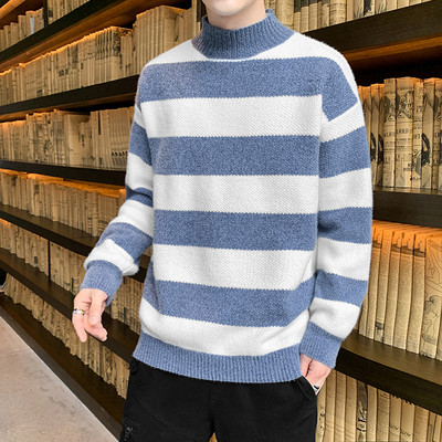 Vastag férfi téli pulóver polo gallérral - többféle modell