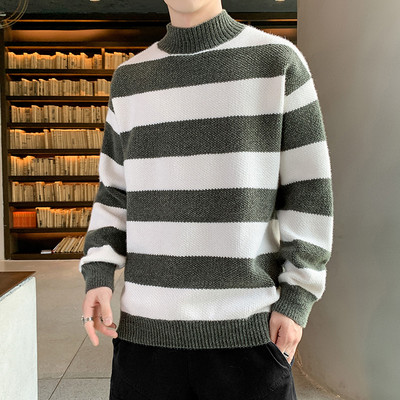 Vastag férfi téli pulóver polo gallérral - többféle modell