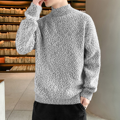 Vastag férfi téli pulóver polo gallérral - többféle modell