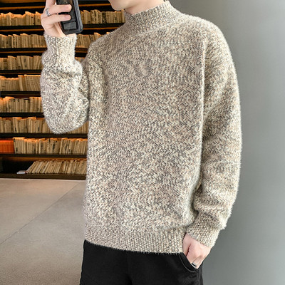 Vastag férfi téli pulóver polo gallérral - többféle modell