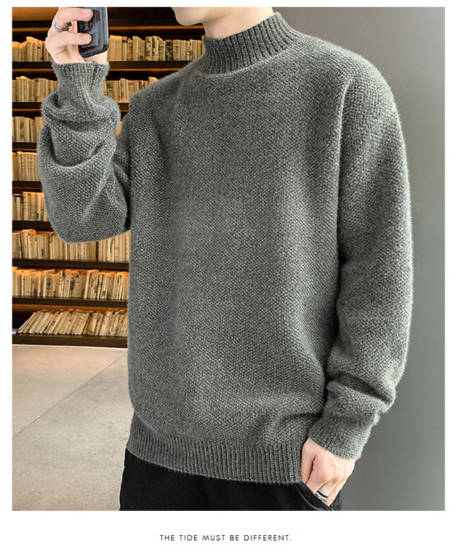 Vastag férfi téli pulóver polo gallérral - többféle modell