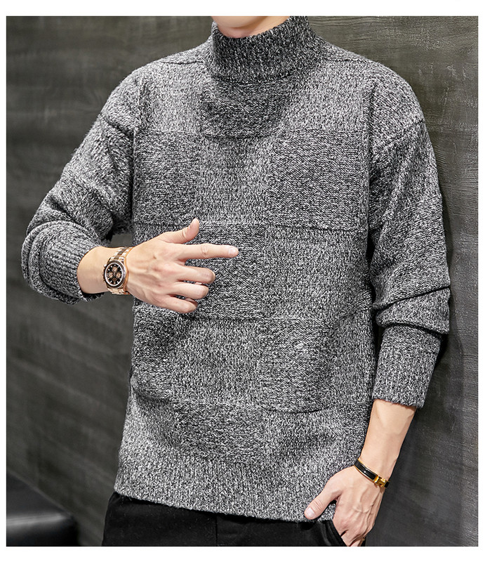 Kötött pulóver félmagas gallérral