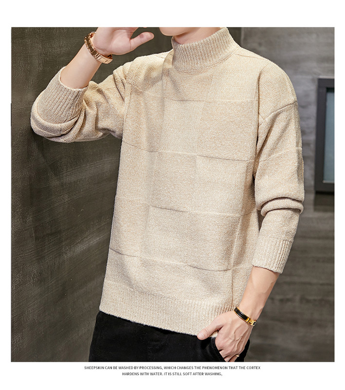 Kötött pulóver félmagas gallérral