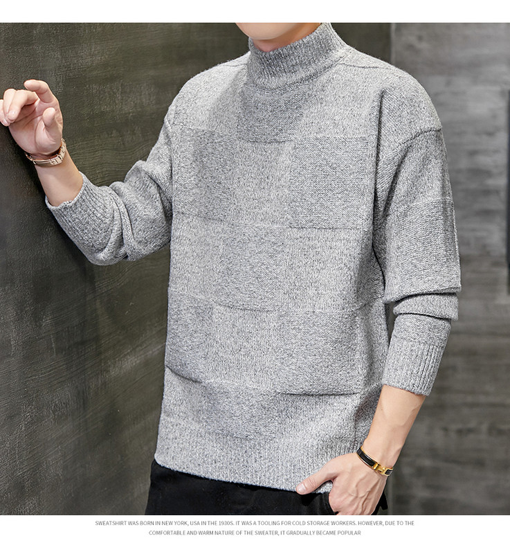 Kötött pulóver félmagas gallérral