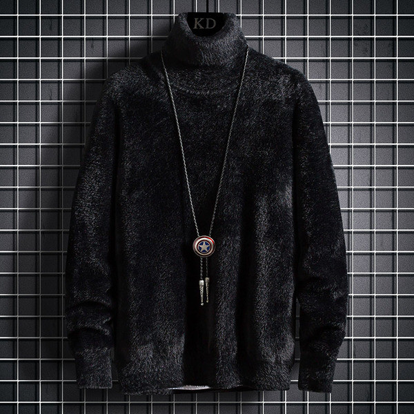 Puni muški pulover s visokim ovratnikom i dugim rukavima