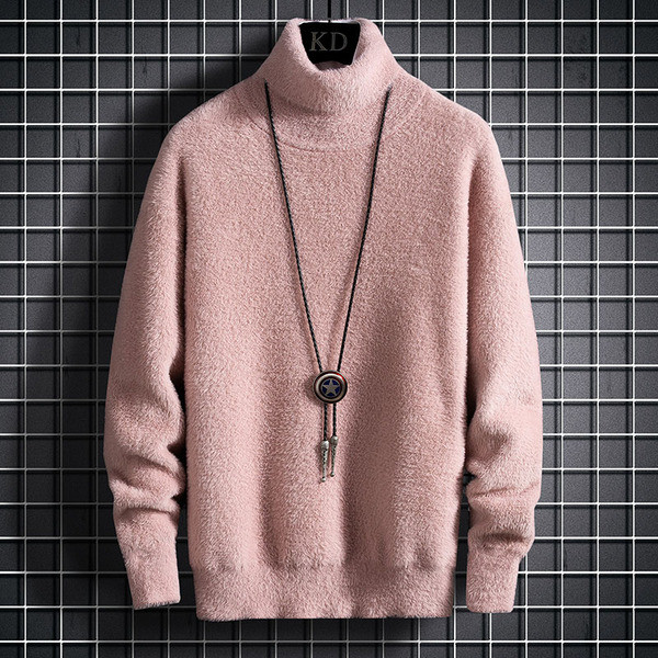 Puni muški pulover s visokim ovratnikom i dugim rukavima