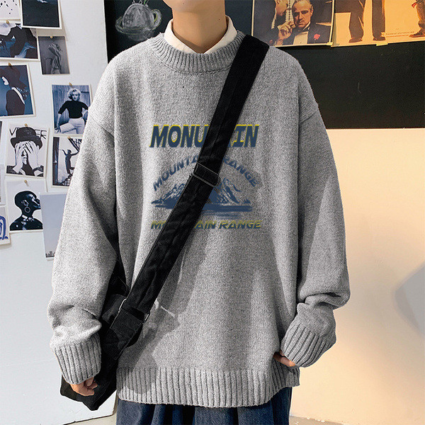 Téli széles pulóver színes rátéttel - nagy méretek