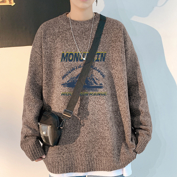 Téli széles pulóver színes rátéttel - nagy méretek