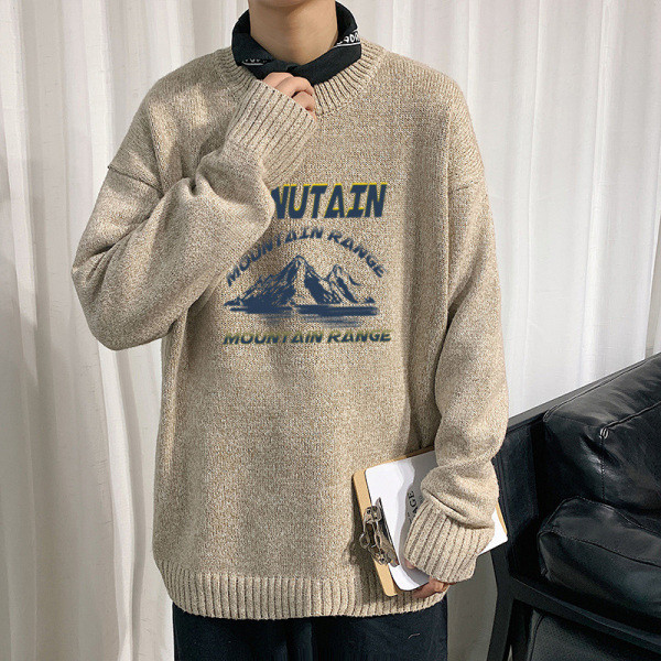 Téli széles pulóver színes rátéttel - nagy méretek