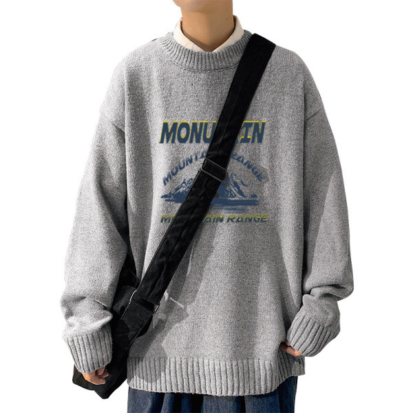 Téli széles pulóver színes rátéttel - nagy méretek