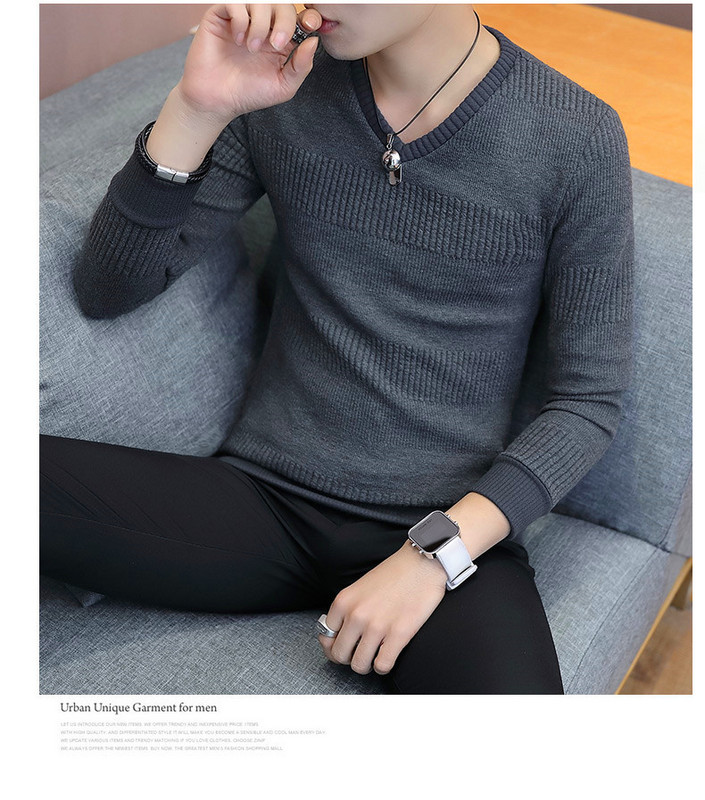 Új modell vékony kötésből készült férfi pulóver