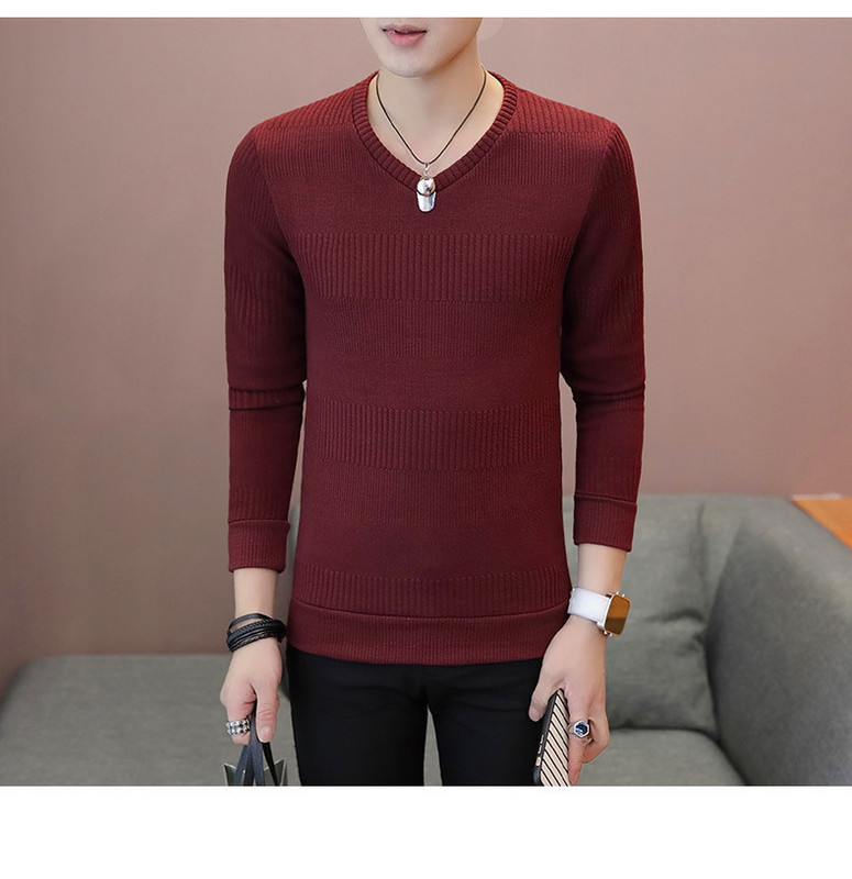 Új modell vékony kötésből készült férfi pulóver