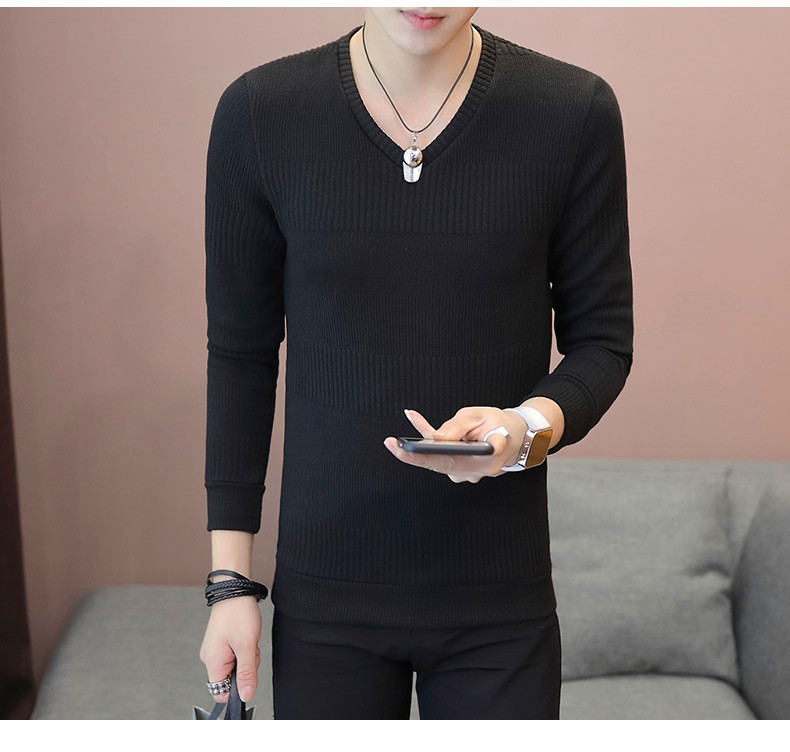 Új modell vékony kötésből készült férfi pulóver