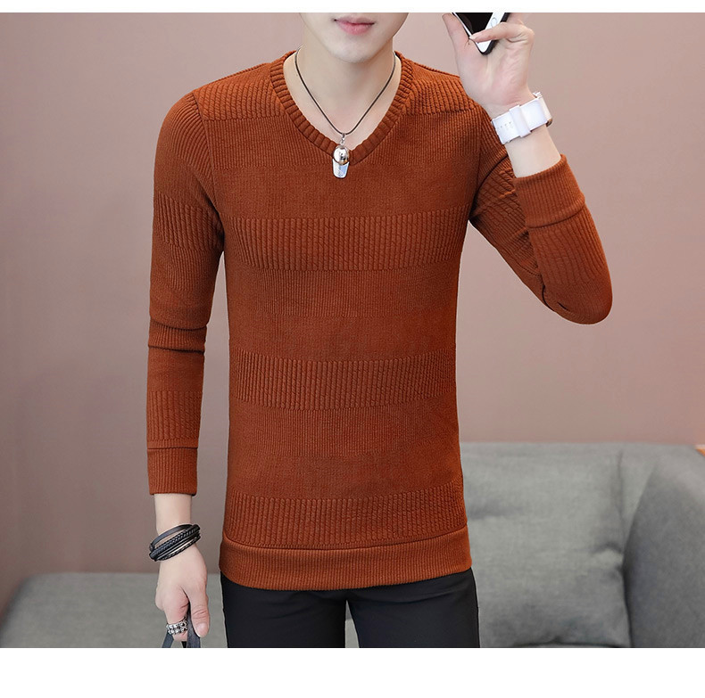 Új modell vékony kötésből készült férfi pulóver