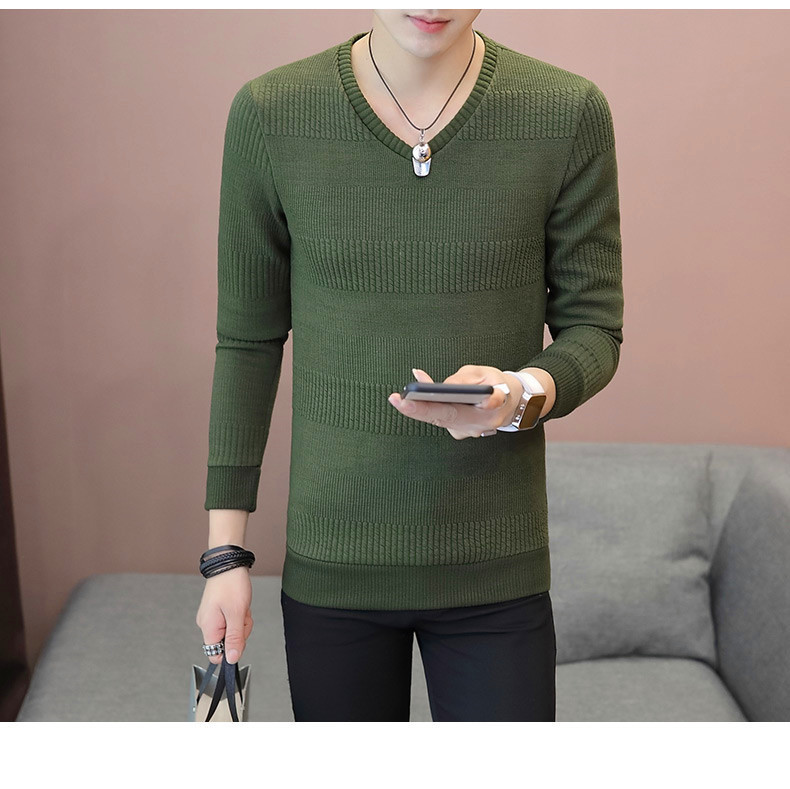 Új modell vékony kötésből készült férfi pulóver