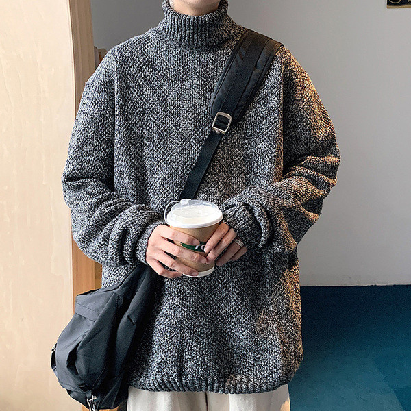 Zimski pulover s polo kragnom široki model